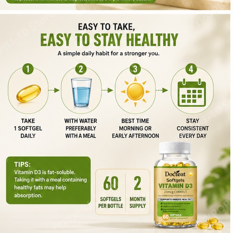 Docteat Witamina D3 w kapsułka – Health Wellness Vitamins recenzja i cena